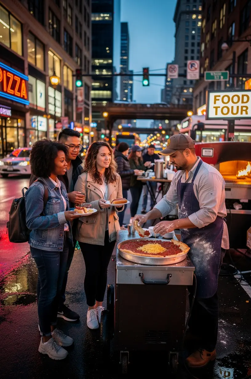 Панорамный вид на городской центр США с высоты птичьего полета в ясный день